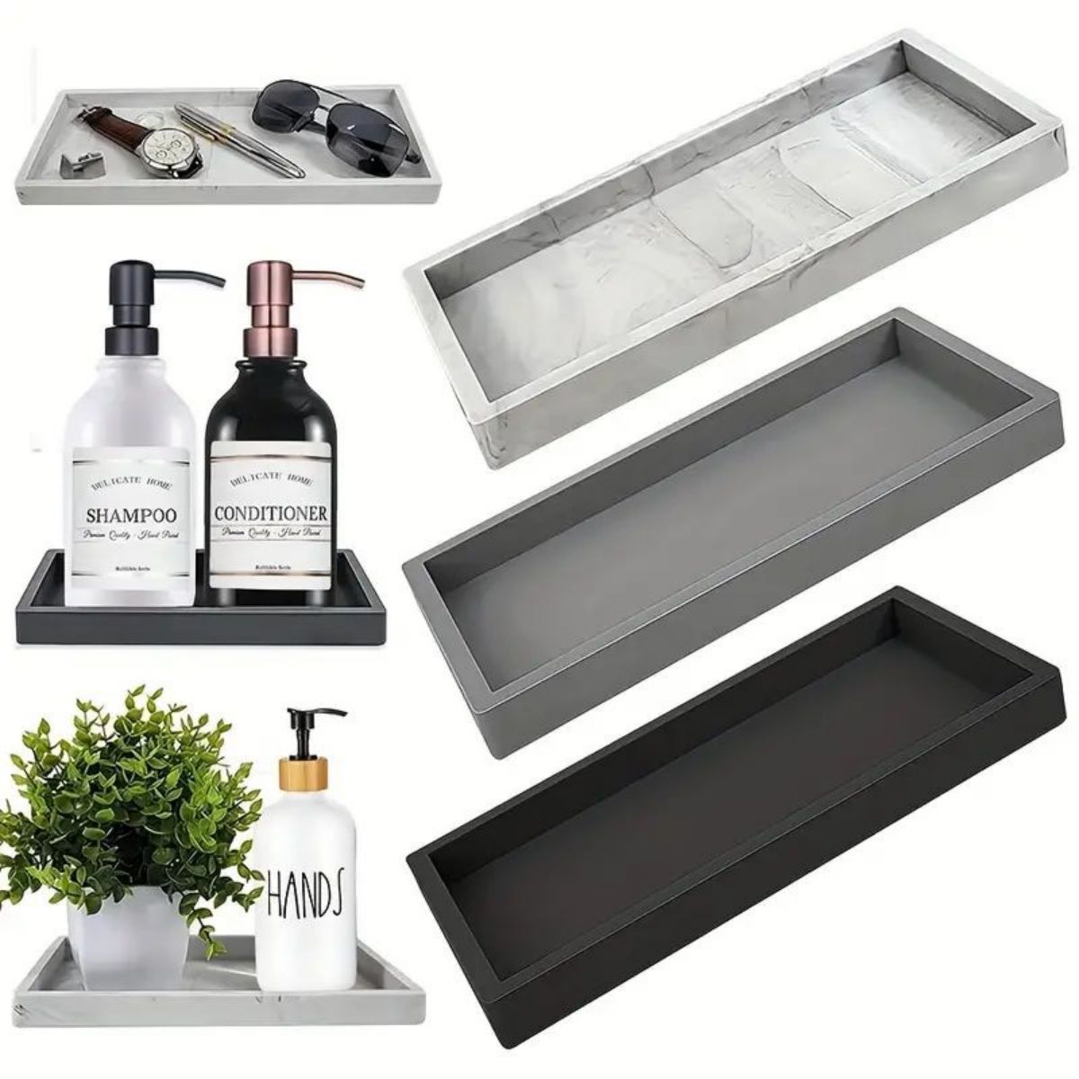 Tech Accessories For Office Desk - 다용도 실리콘 데스크 트레이, 욕실/사무실 데스크탑