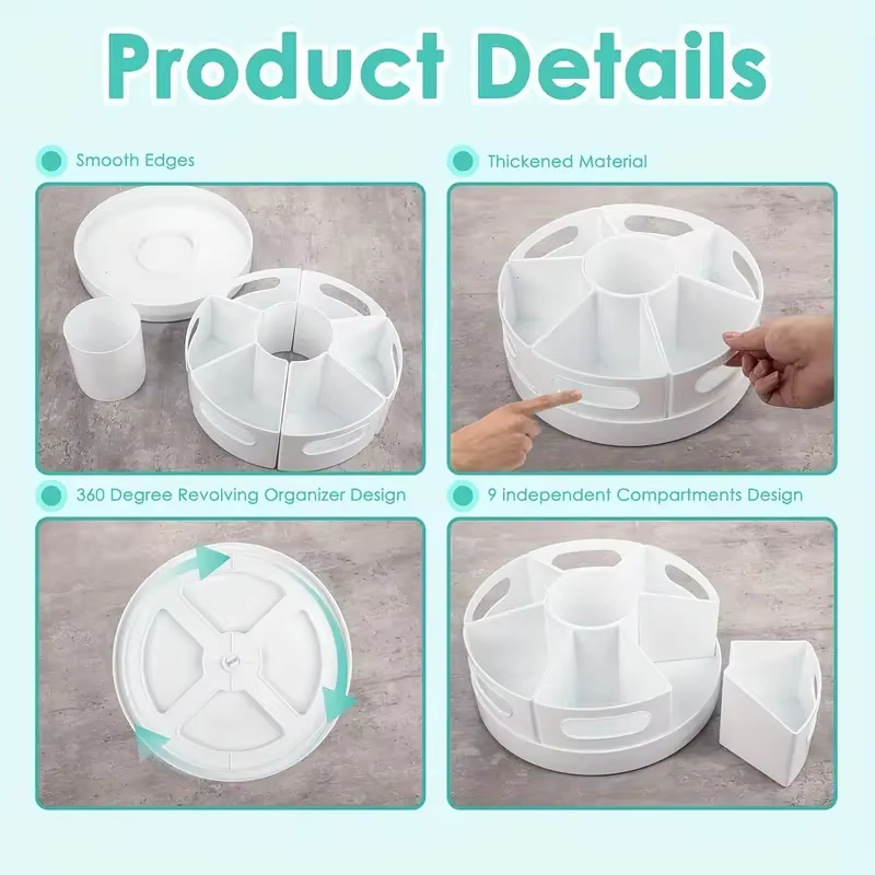 360 °   7개의 탈착식 상자가 있는 회전식 책상  - Tech Accessories For Office Desk 리뷰 및 가격