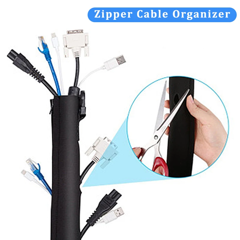지퍼 케이블 슬리브 와이어 케이블 관리 주최자 DIY  - Cable Sleeve Neoprene 리뷰 및 가격