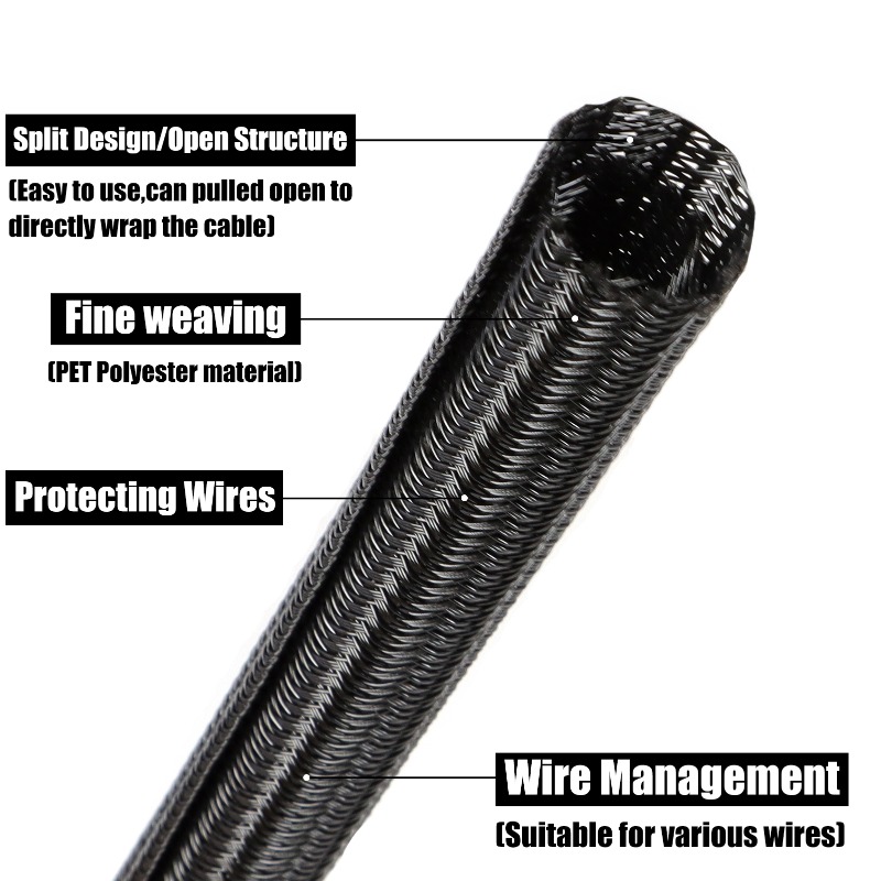 2/10m 검정색 PET 편조형 자가 폐쇄형 케이블 슬 - Cable Sleeve Neoprene 리뷰 및 가격