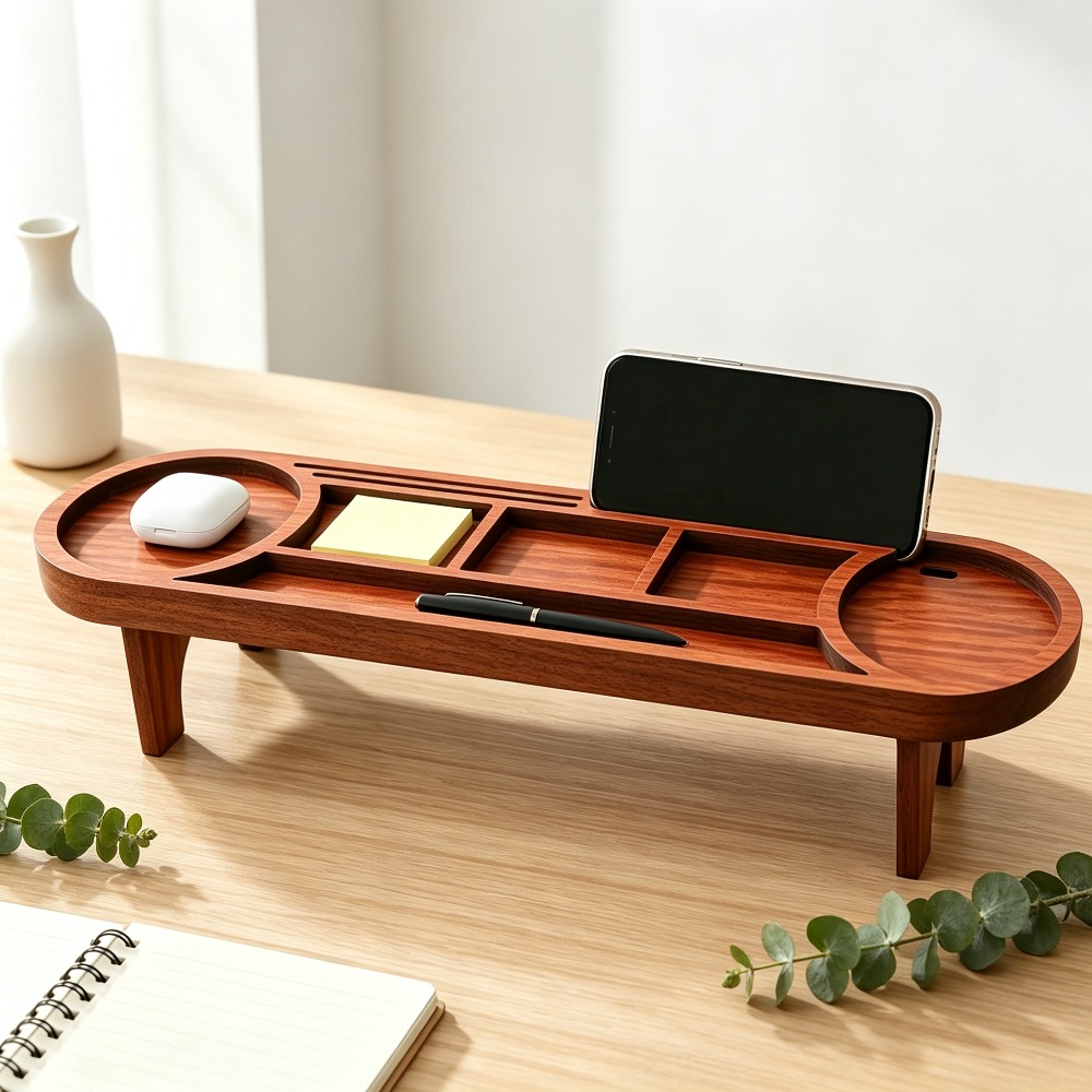 나무 책상 정리함 (휴대폰 거치대 포함) 다기능 데스크 - Tech Accessories For Office Desk 리뷰 및 가격